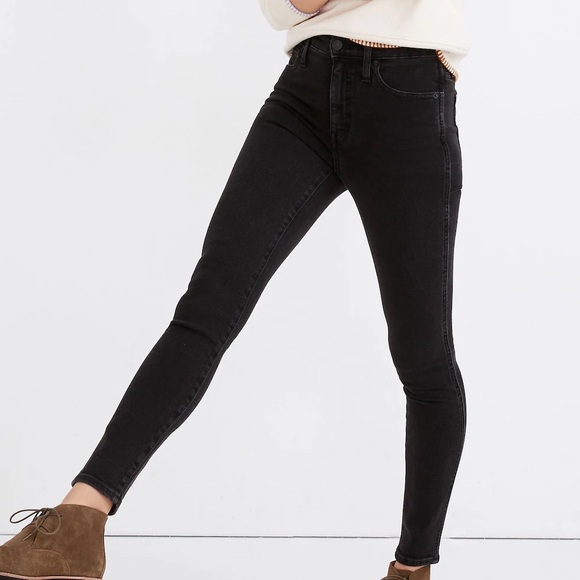 Madewell 10” High-Rise Skinny Jeans in Starkey Wash Black, size 24 - Picture 4 of 7